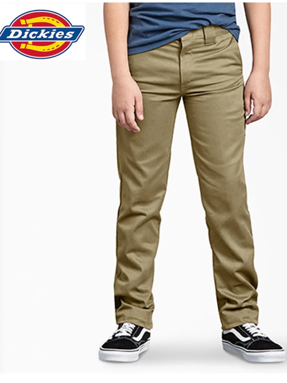 Dickies Boys Flex Skinny Straight Leg Chino Pants - Khaki